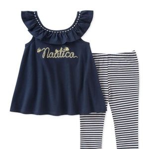 Nautica Blue Angel-Sleeve Tunic & Leggings Set